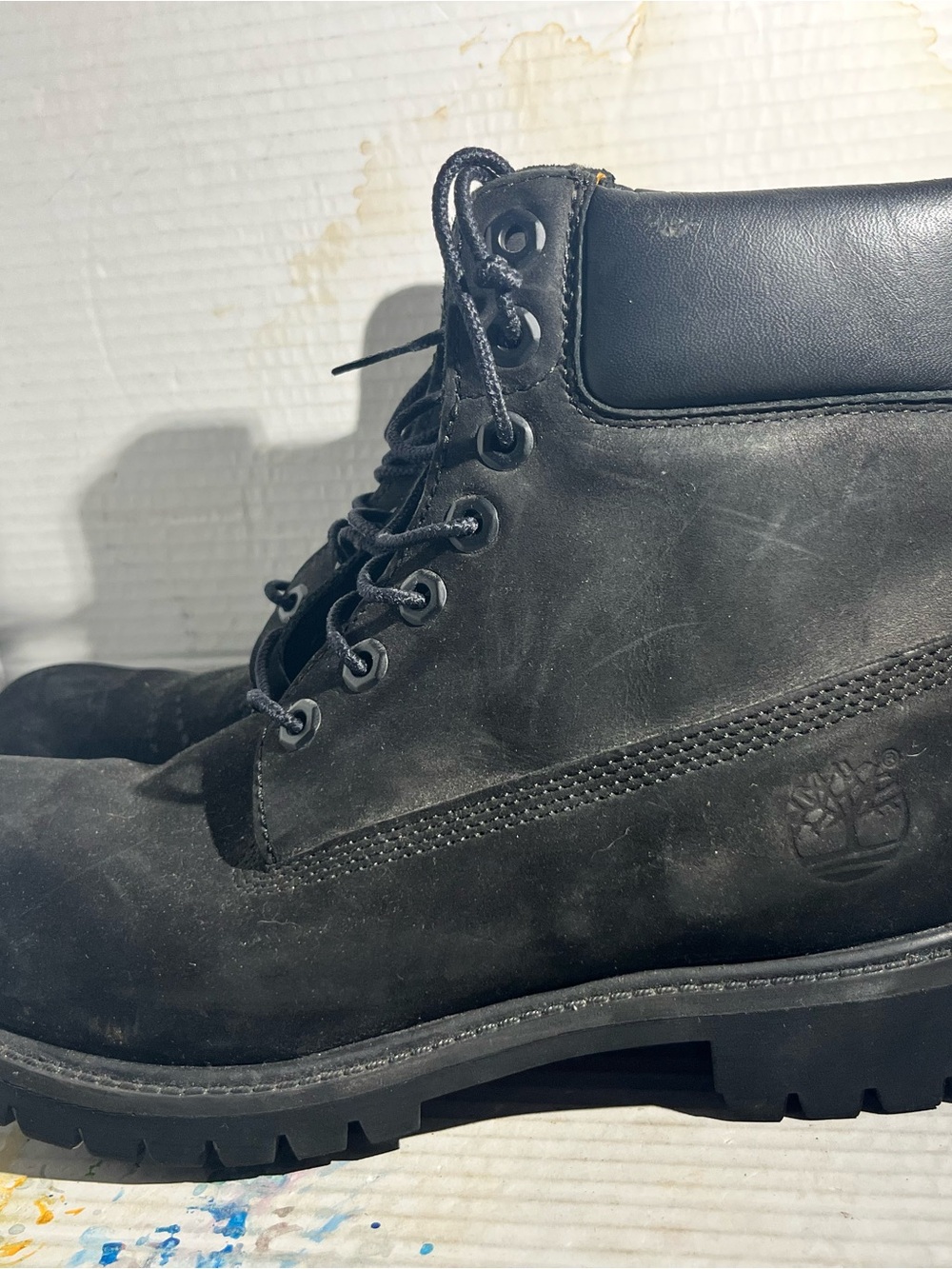 Timberland Men's Black Lace-Up Leather Work Boots